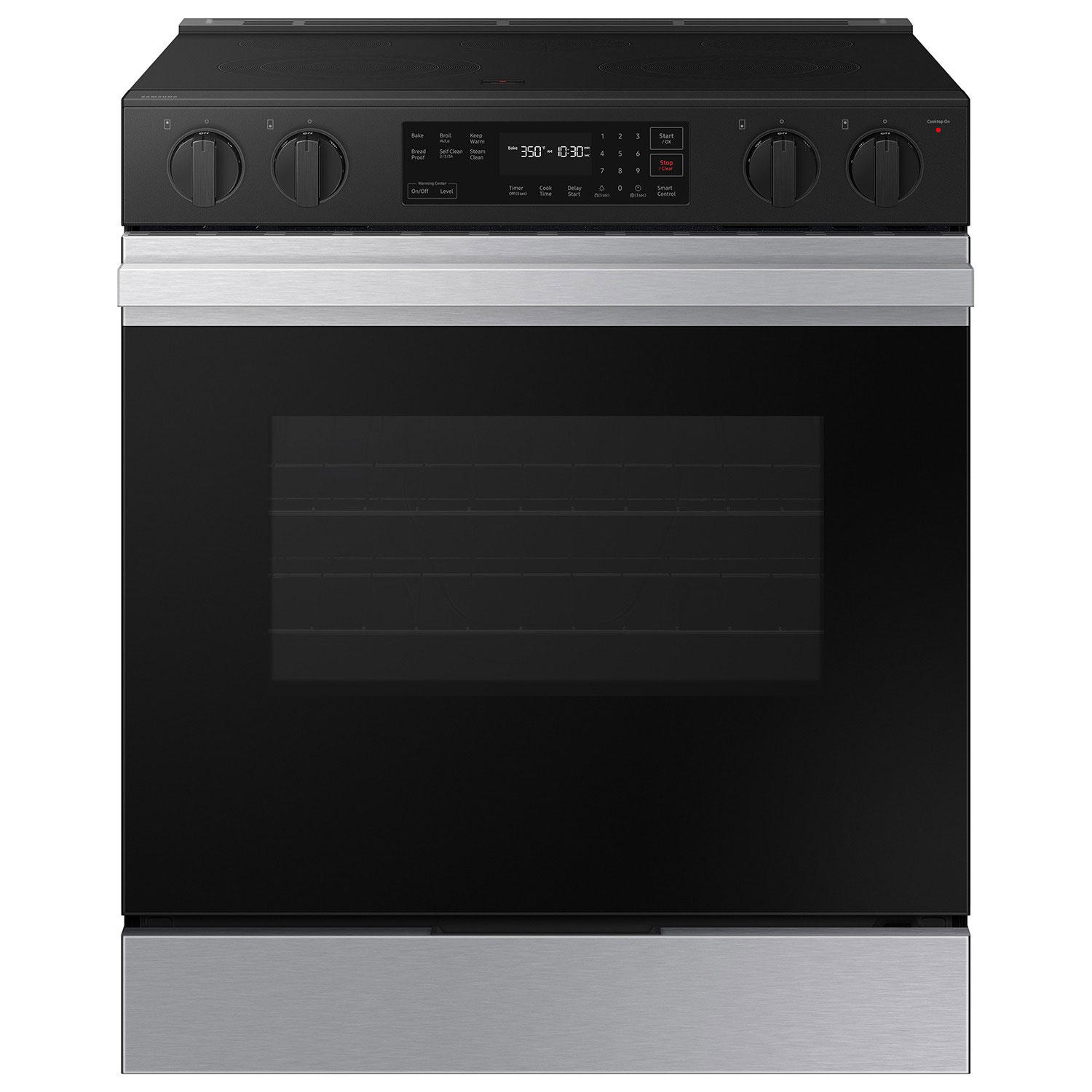 Bespoke Smart Slide-In Electric Range 6.3 cu. ft. in Stainless Steel with Safety Knobs