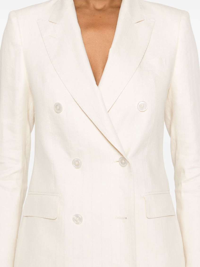 Off White pinstripe suit