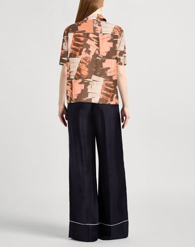 Woman Shirt Salmon pink Size 8 Cotton, Silk