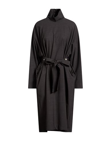 Woman Midi dress Charcoal Size L Viscose