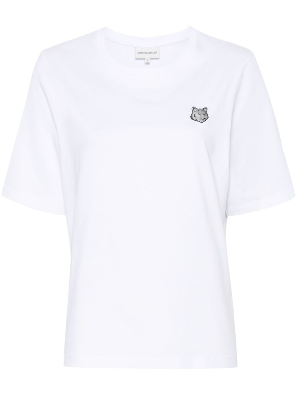 Fox-appliqué T-shirt - White