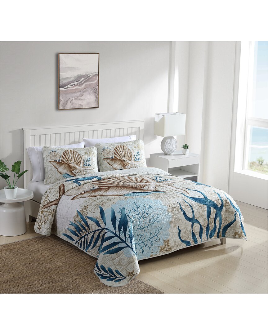 Caribbean Joe 3pc Coastal Quilt Set