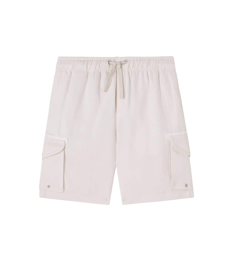 Linen and cotton cargo shorts