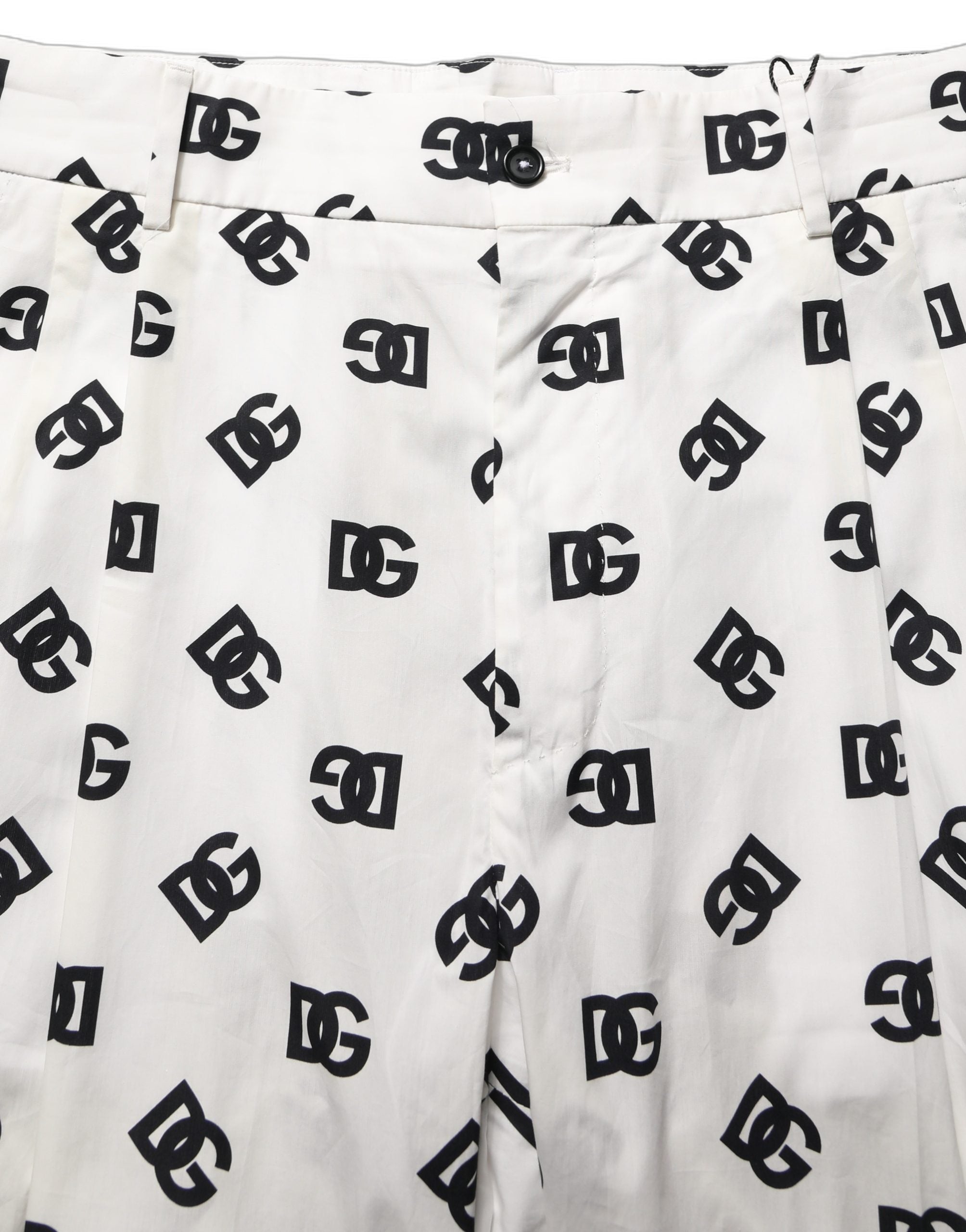 Logo-Print Cotton Trousers — White