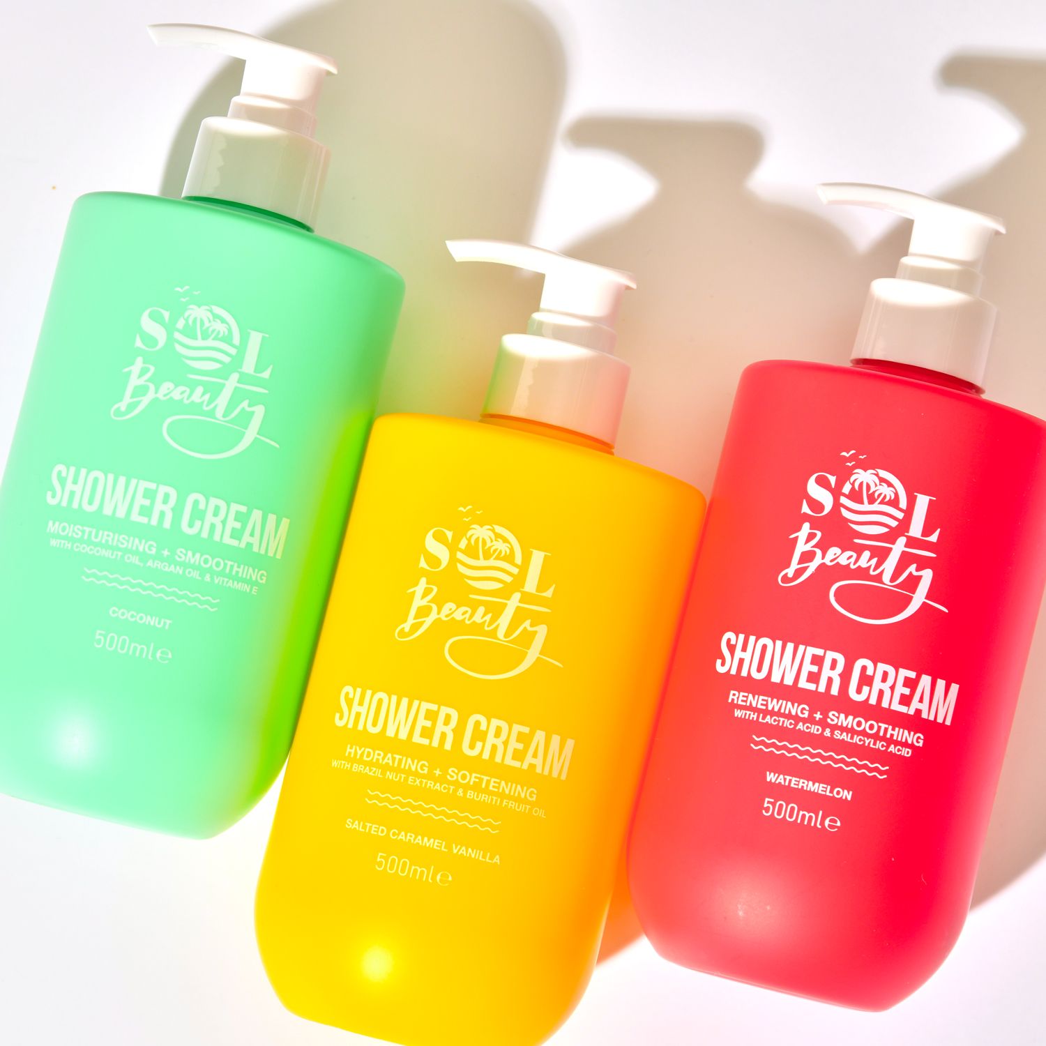 Sol Beauty Shower Cream Watermelon Scent Renewing Smoothing Vegan Friendly 500Ml In Red
