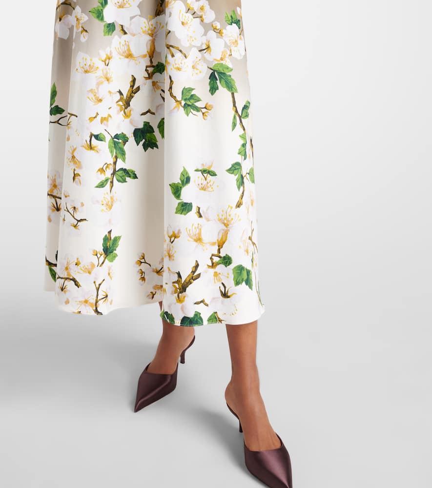 Floral ombré cotton-blend cocktail dress