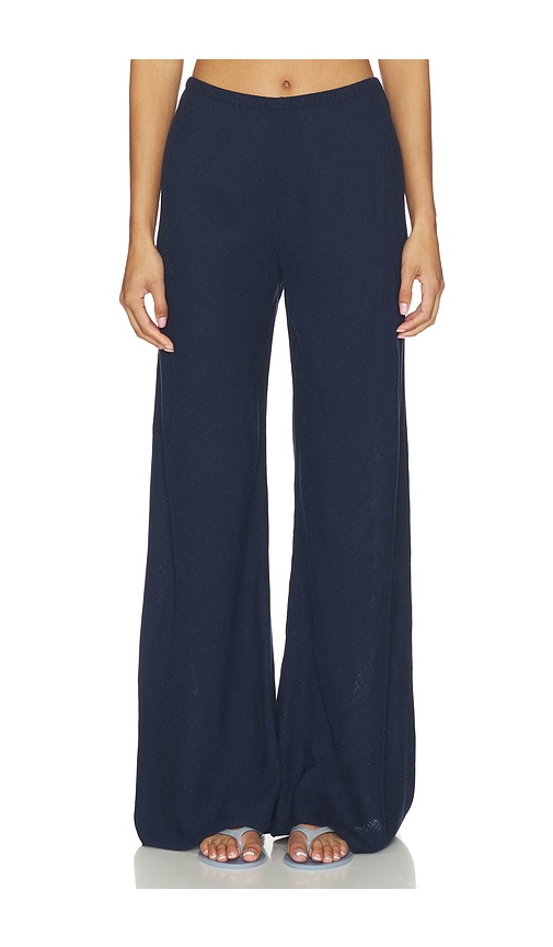 La Ligne Linen Colby Pant in Navy. - XL also in S, XXS
