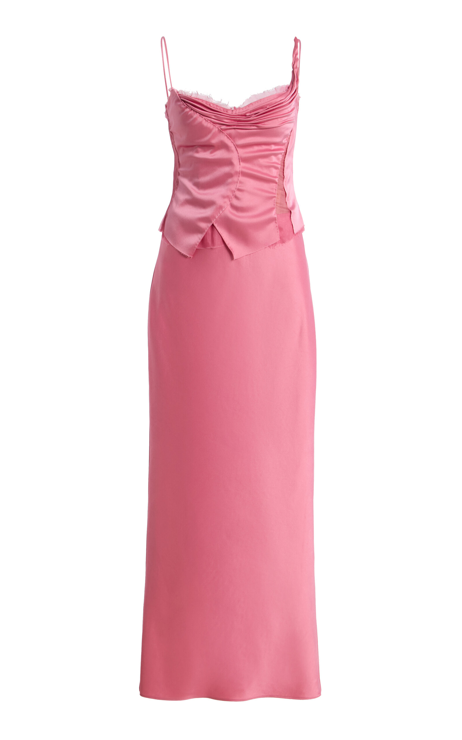 Hand-Draped Satin Bustier Dress - Moda Operandi