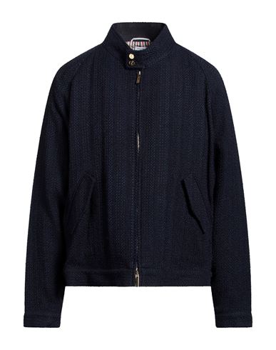 Man Jacket Navy Size 0 Cotton, Polyester, Polyamide, Wool, Synthetic fibers