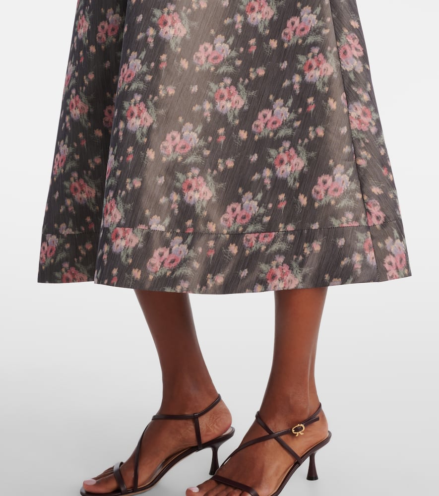Lunetta floral taffetta midi dress