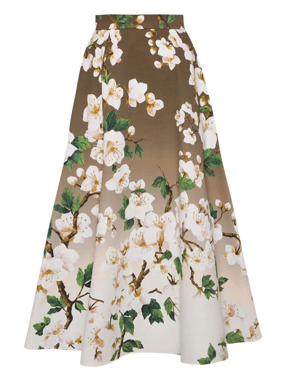 Oscar de la Renta printed poplin skirt - Green