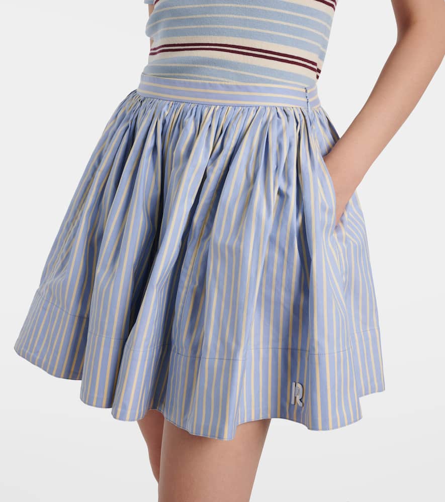 Striped cotton miniskirt