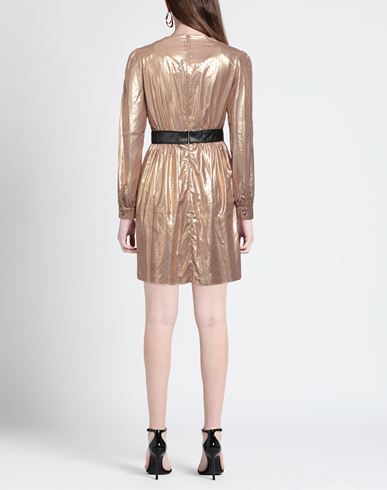 Woman Mini dress Gold Size 6 Polyester