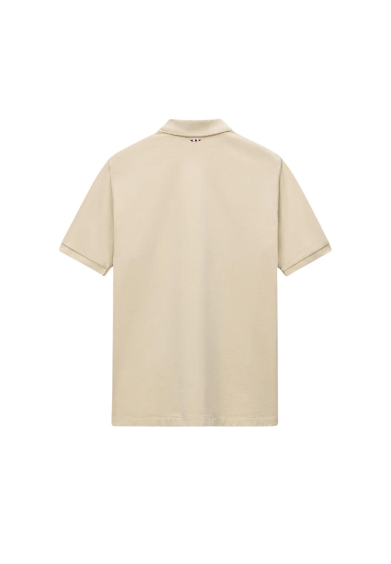 Natural None Solid Shirt Collar Polo