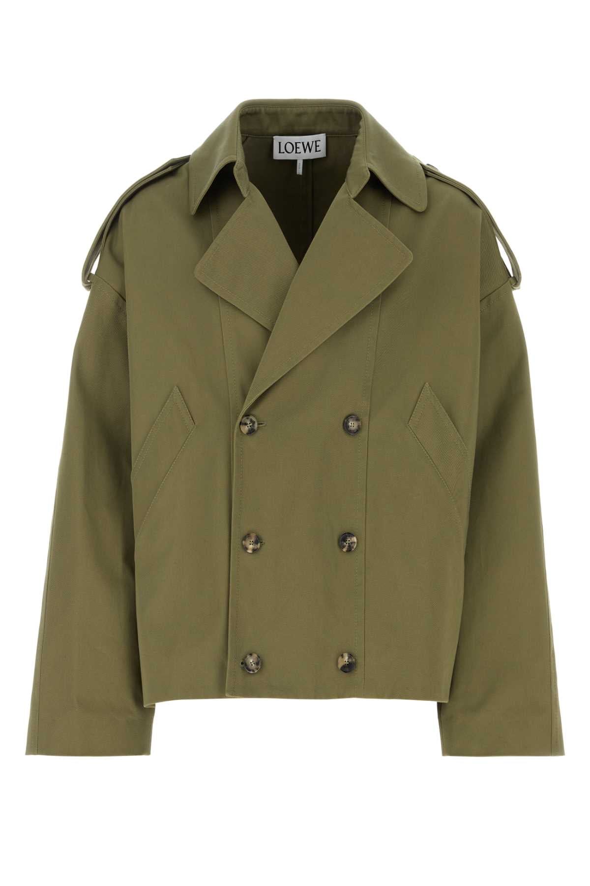 Cotton Trench Coat — Green