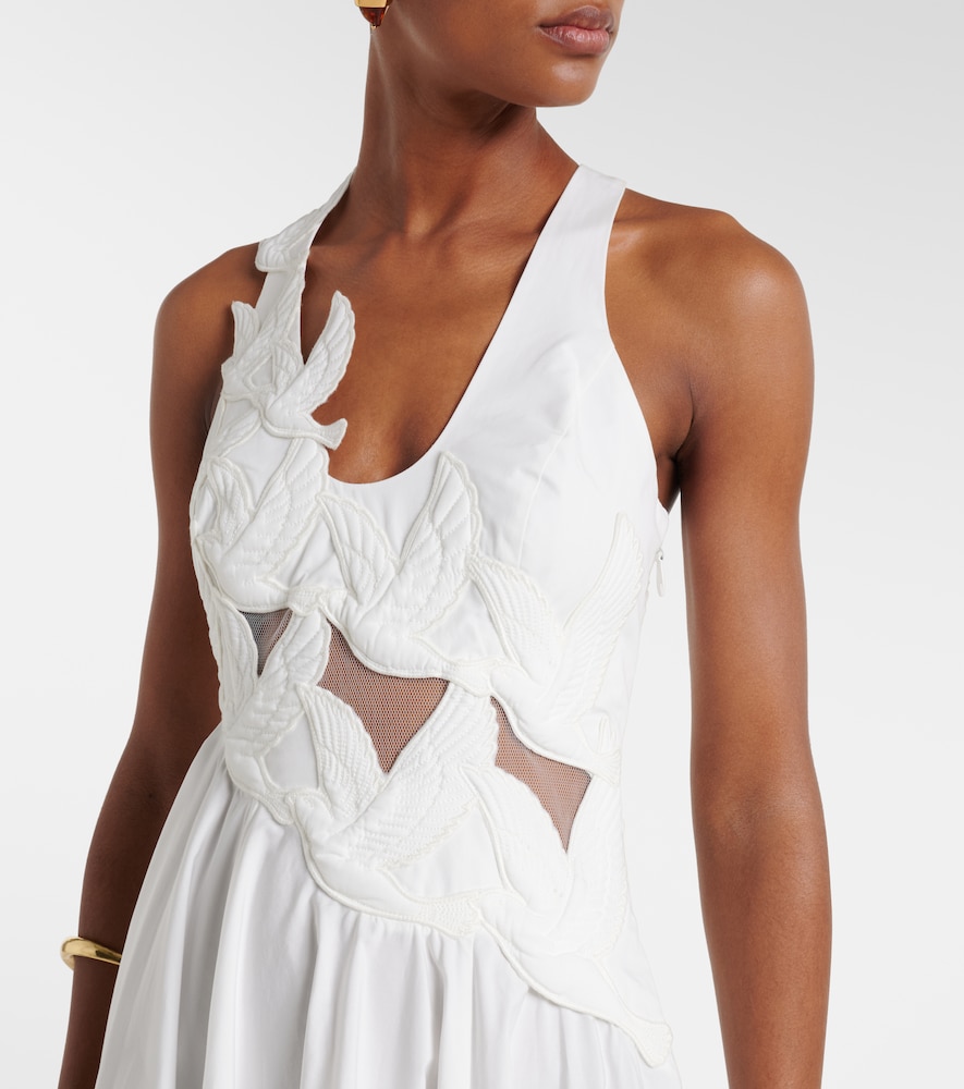 Luna patch-appliqué cotton midi dress