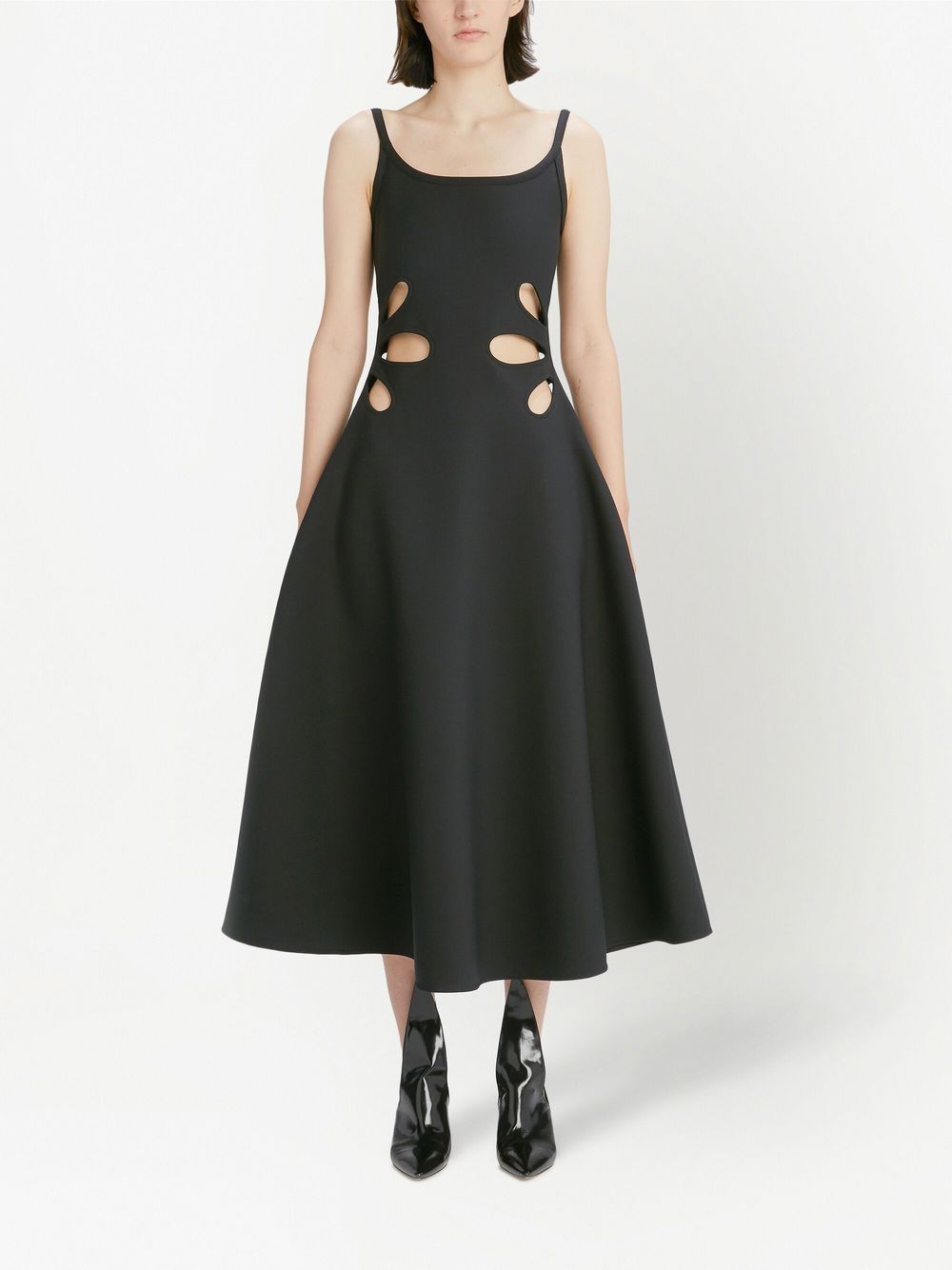 Petal cut-out detail dress - Black