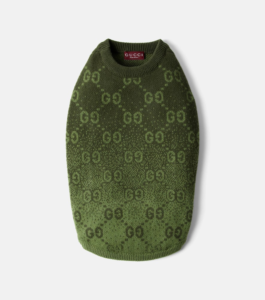 GG wool jacquard dog sweater