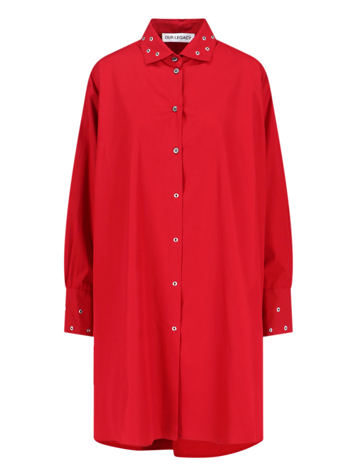 Smoke Mother of Pearl Button Poplin Dress