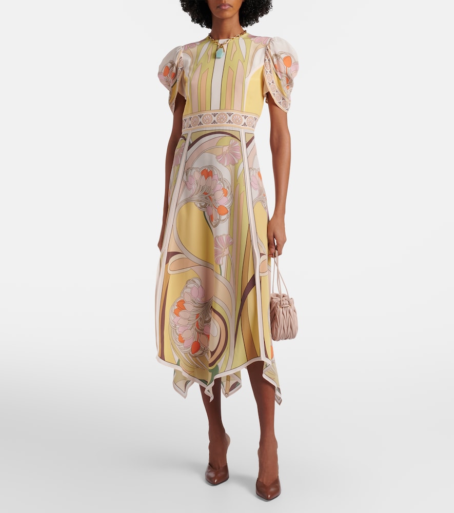 Cherie floral silk midi dress