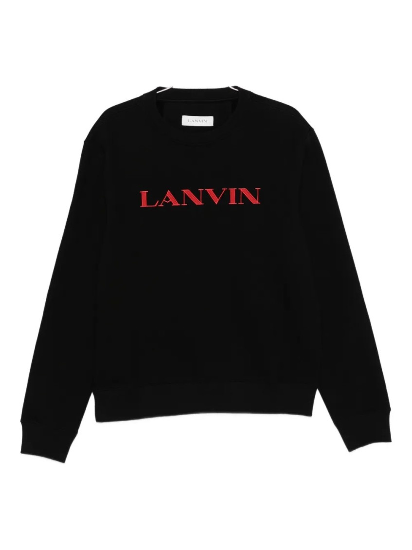 Men'S Black Sweatshirt With Red Logo