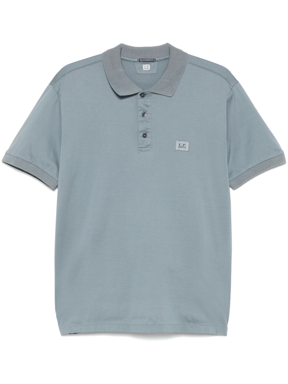 Logo-patch polo shirt - Blue