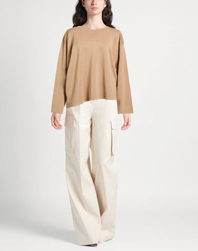 Woman Sweater Camel Size XL Merino Wool