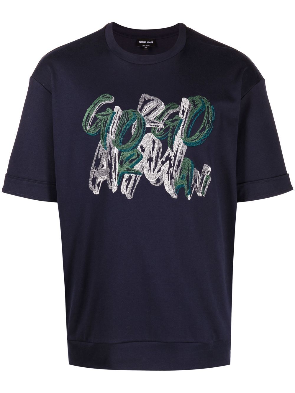 Graphic logo-print cotton T-shirt - Blue
