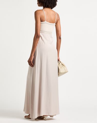 Woman Maxi dress Taupe Size 6 Metallic fiber, Synthetic fibers, Virgin Wool, Cashmere, Silk