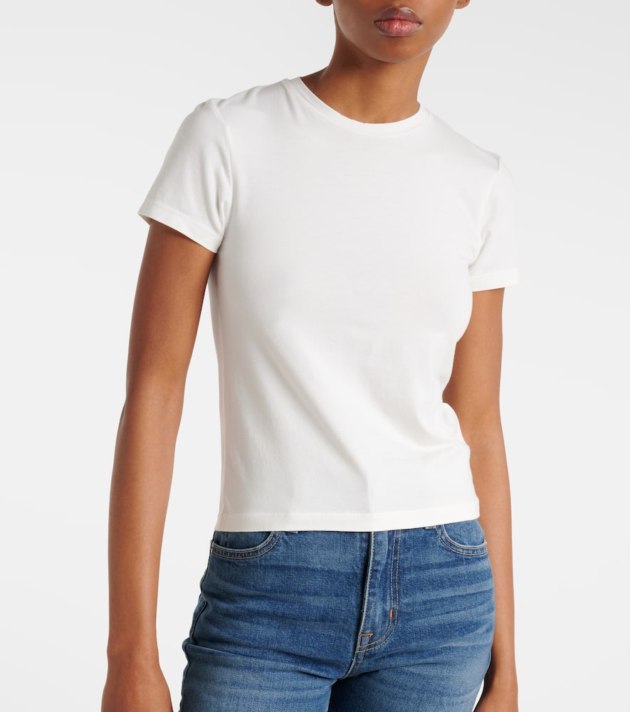 Fitted cotton-blend T-shirt