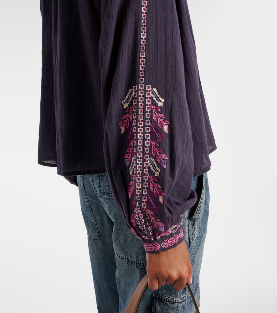Lynne embroidered cotton blouse