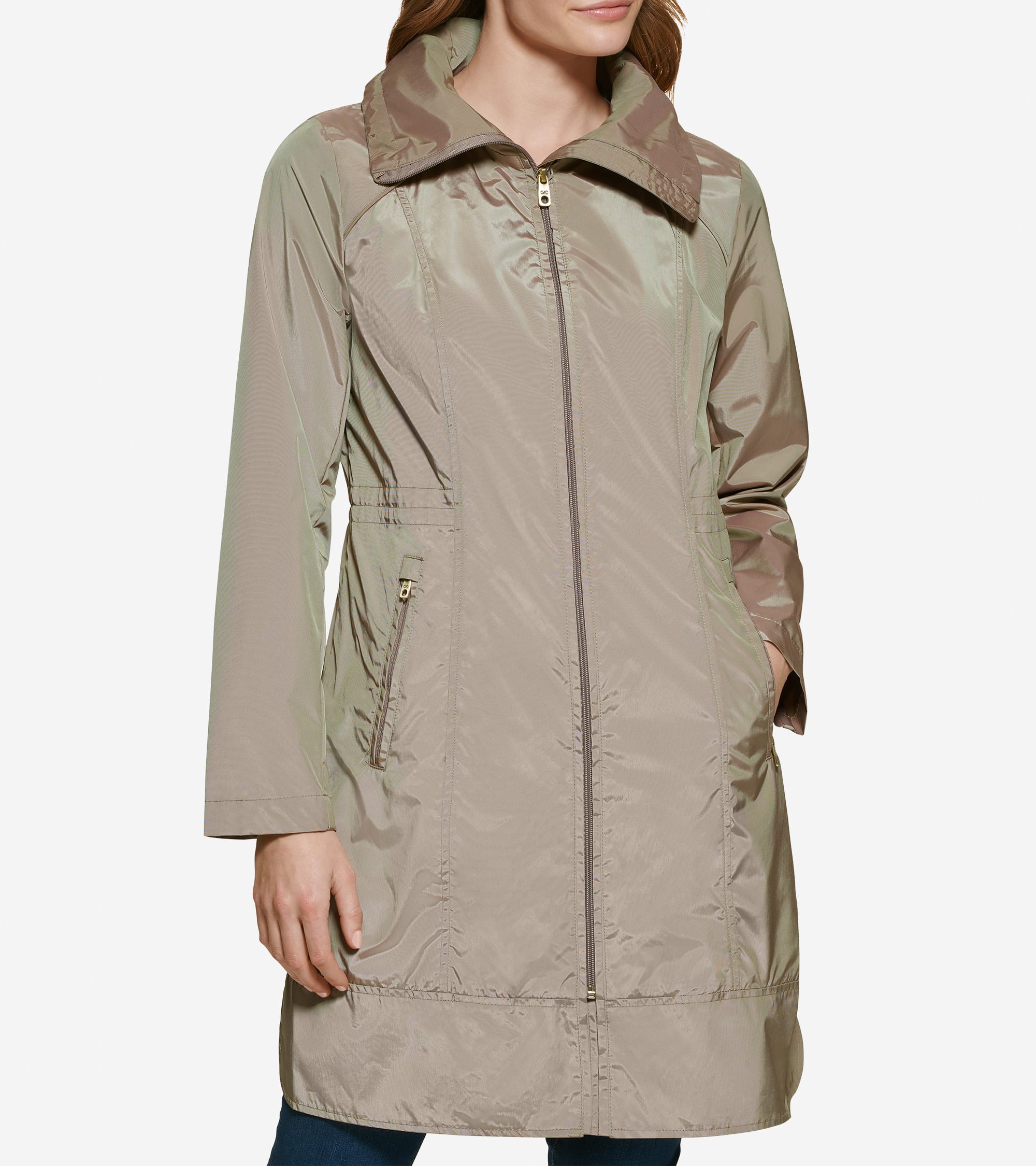 Women's Packable Travel Rain Jacket - Beige