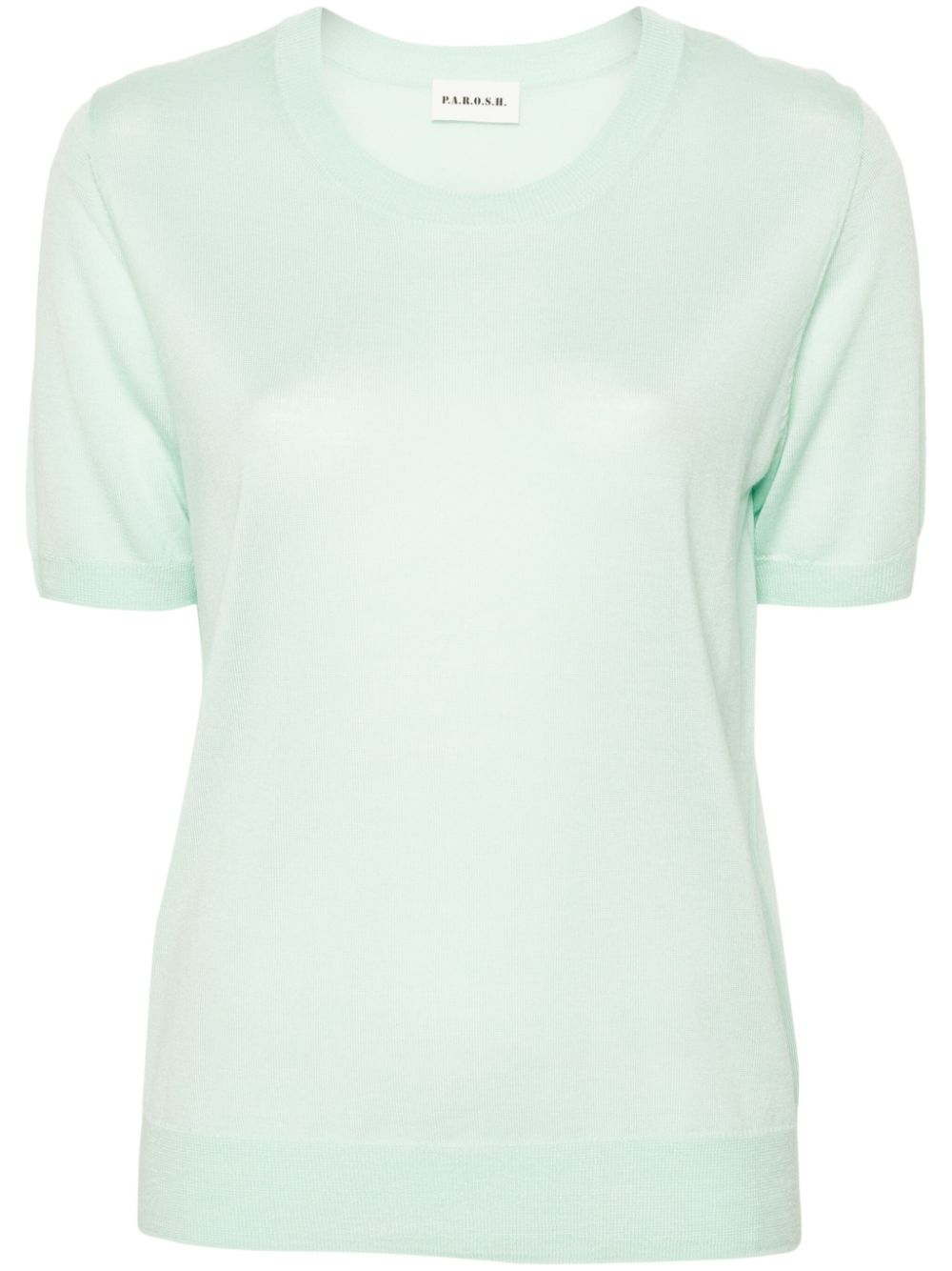 Linfa short-sleeve fine-knit top - Green