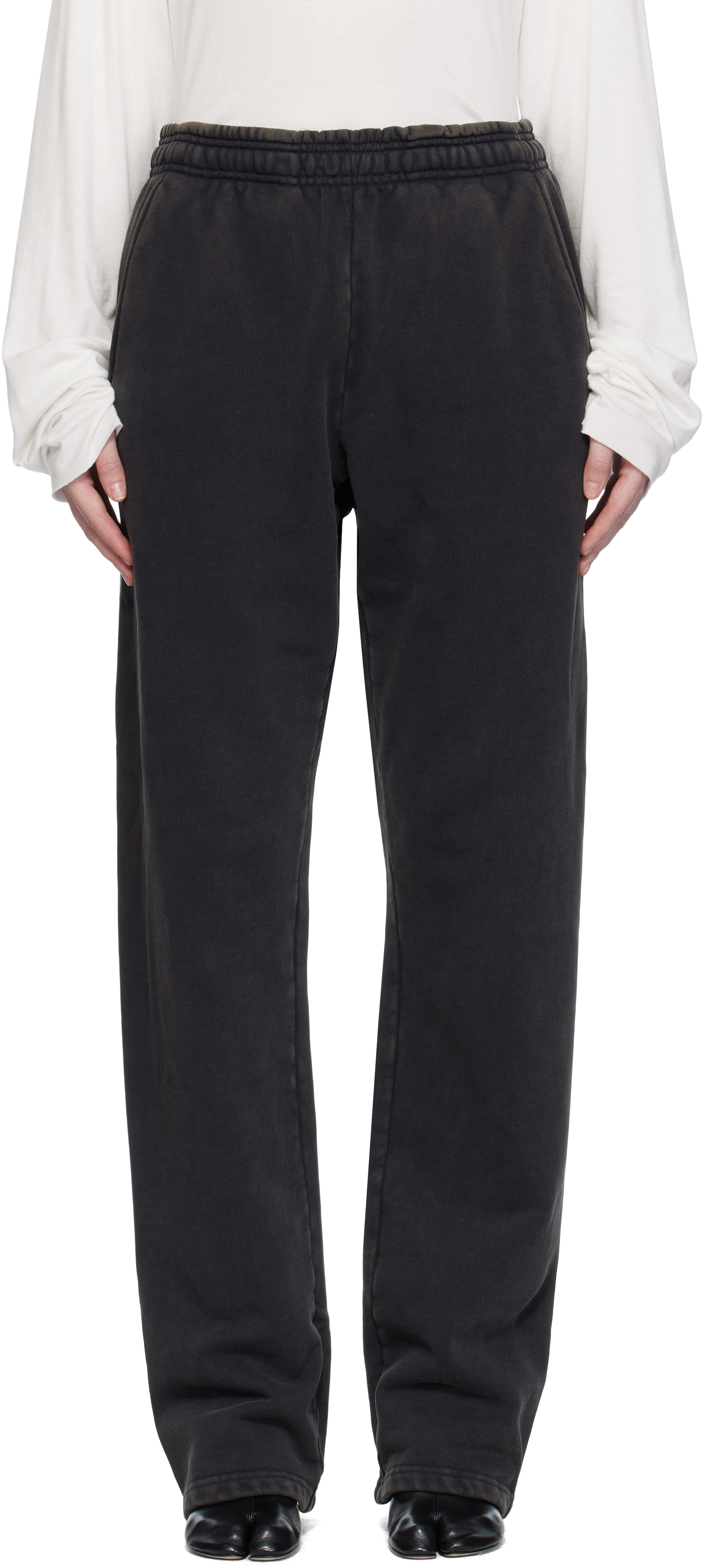 Black Straight-Leg Sweatpants
