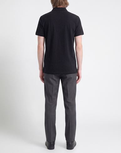 Man Polo shirt Black Size L Cotton, Polyester