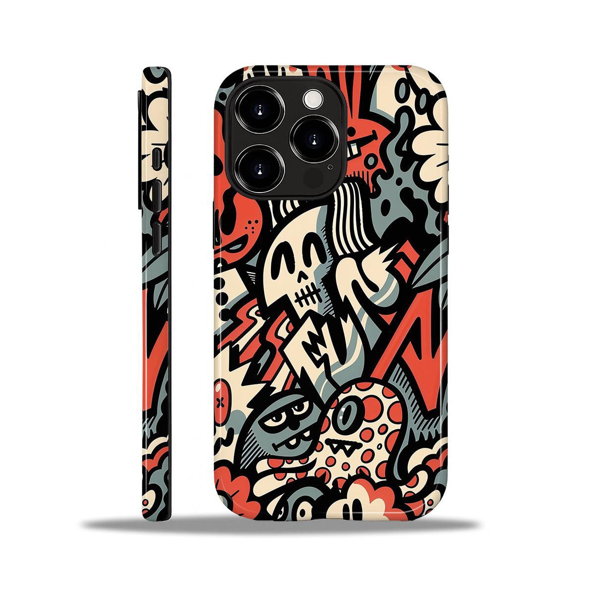 Phone Case Compatible with Apple iPhone 15 Pro Max, 2-Layer Durable, Skull Riot - Skull riot for iphone 15 pro max
