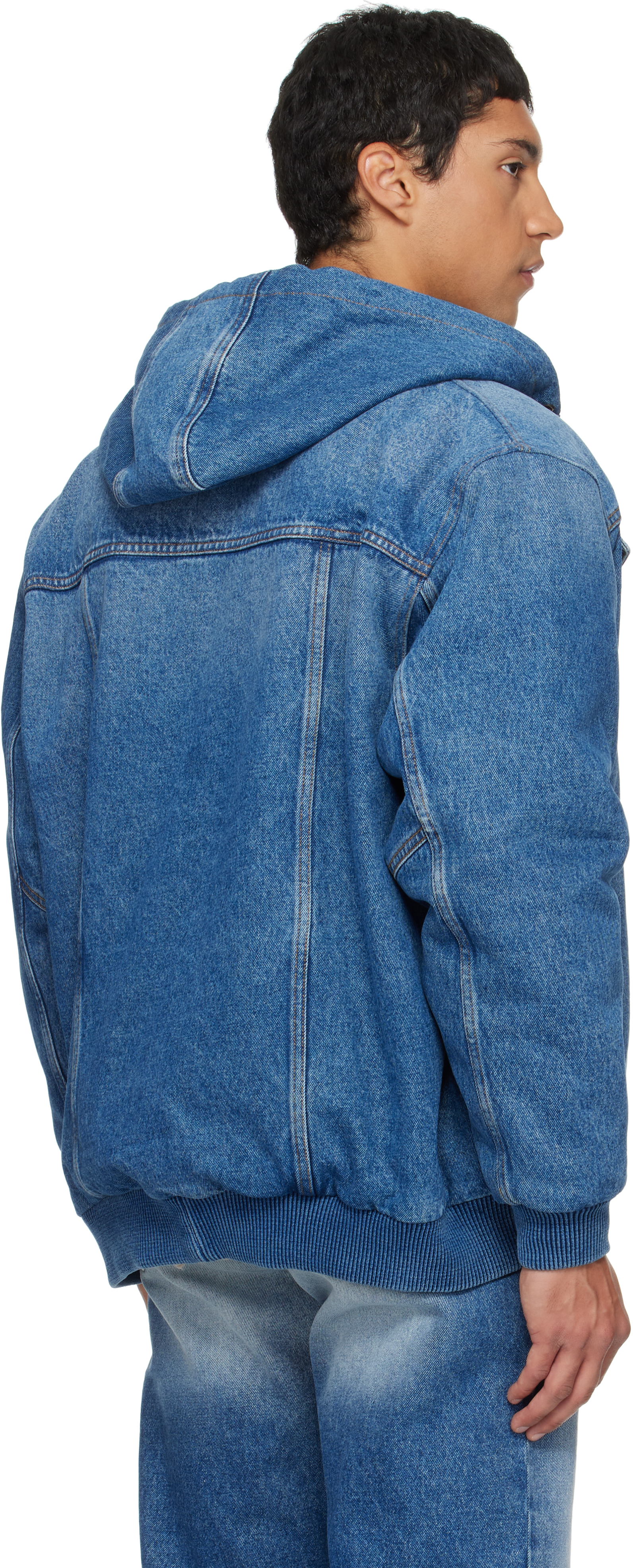 Blue Hooded Denim Jacket