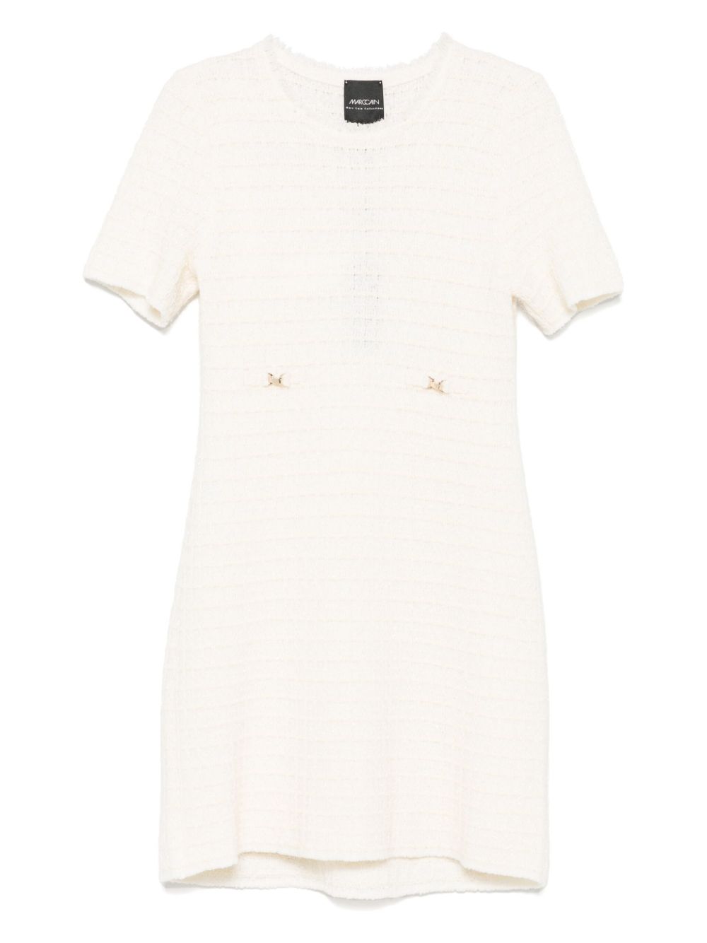 MARCCAIN logo-plaque mini dress - White