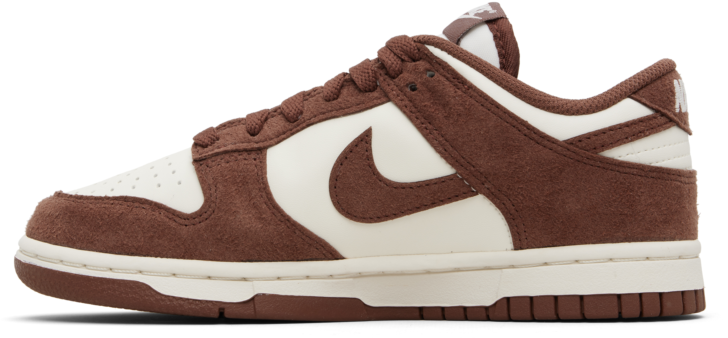 Burgundy & White Dunk Low Sneakers