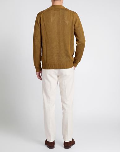 Man Cardigan Camel Size L Linen