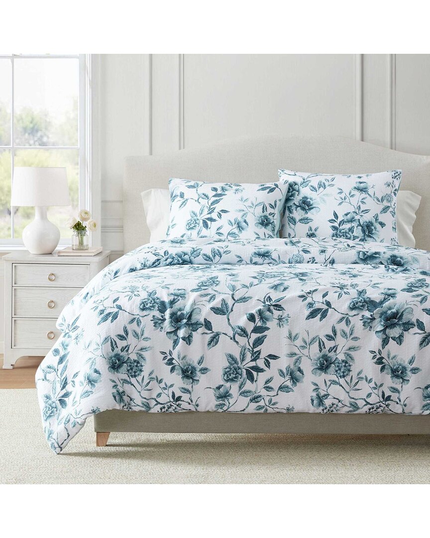 258 Thread Count Vivian Floral 100% Cotton Printed Jacquard  Duvet Set