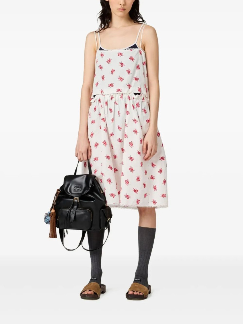 White Cotton-poplin Dress