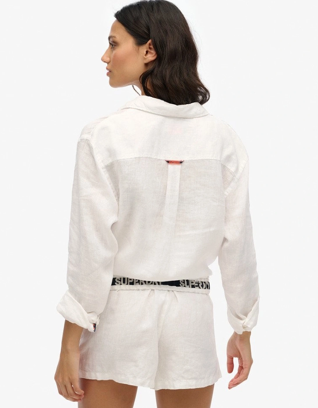 Women's Superdry Women's Linen Drawstring Short White - Size: 10