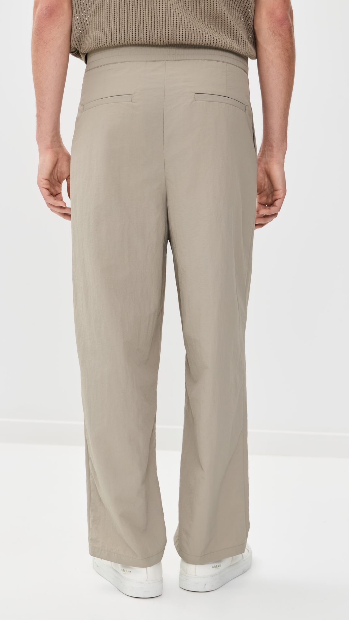 Nylon Pleated Trousers Pumice