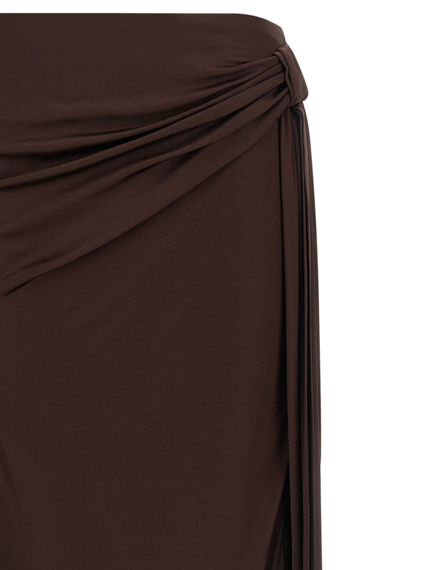 Shiny Viscose Skirt Skirts Brown
