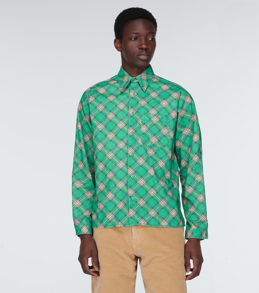Checked cotton corduroy shirt