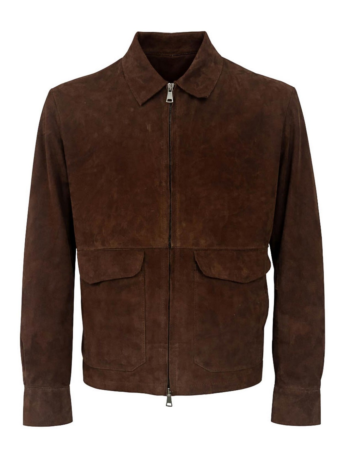Dark Brown Bonded Suede Jacket