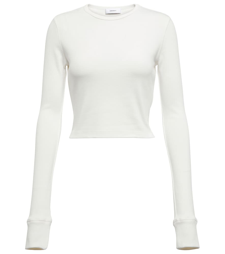 X Hailey Bieber HB cotton-blend jersey crop top