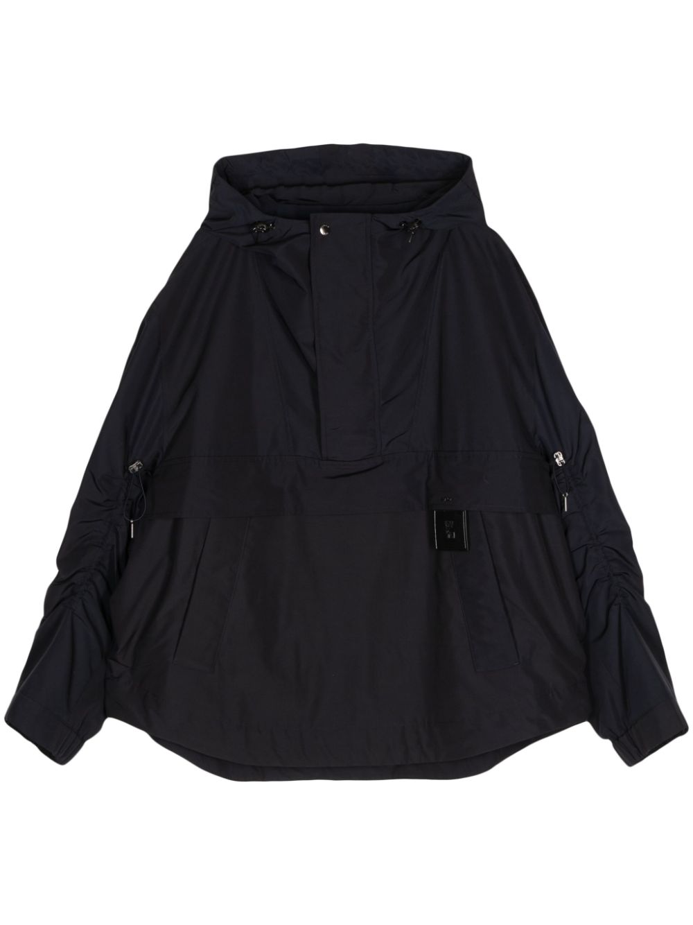 Logo-patch hooded anorak - Blue