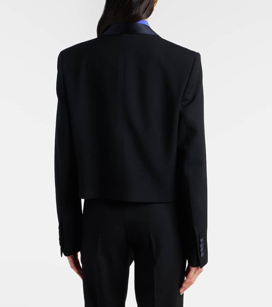 Silk-trimmed wool blazer
